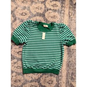 Anthropologie Puff-Sleeve Striped Top Small NWT